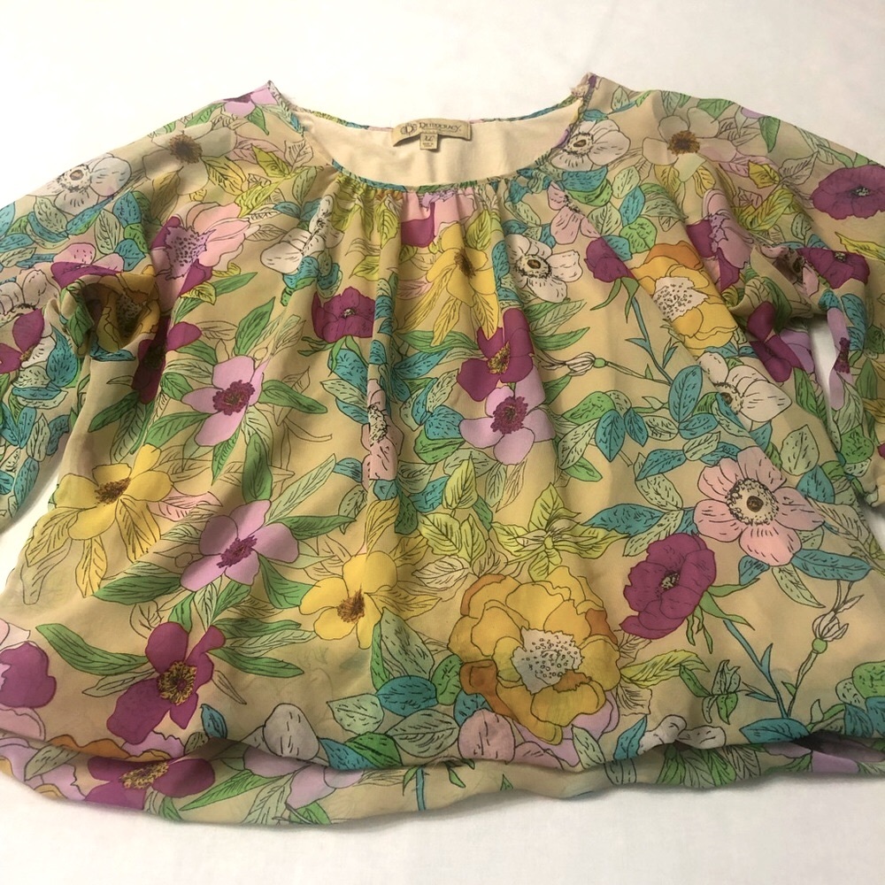 Democracy 3/4 Sleeve Floral Top